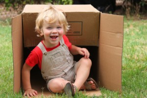 Toddler with a Box