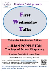 First Wednesday Talk Julian Poppleton